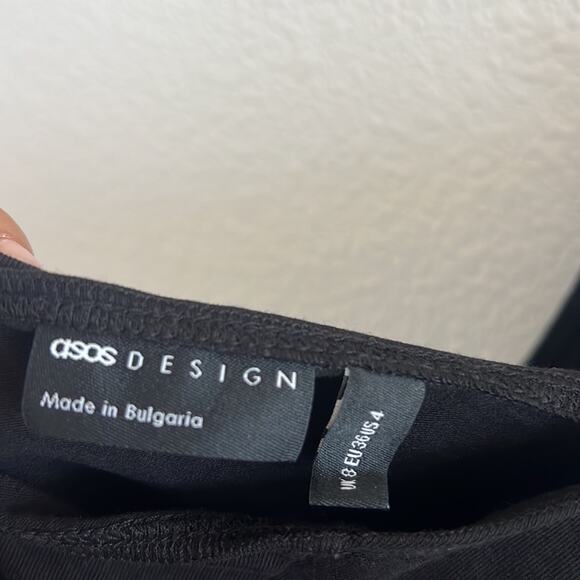 ASOS Design Keyhole Front Strappy Back Low Back Thong Bodysuit Black US 4 - Picture 2 of 7